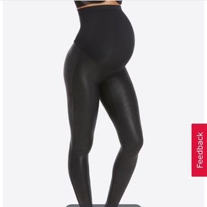 Spanx leather maternity leggings